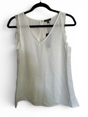 Dynamite White V-Neck Lace-Trim Camisole